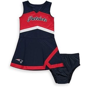 Girls Preschool Navy/Red New England Patriots Cheer Captain Dress size M 5/6